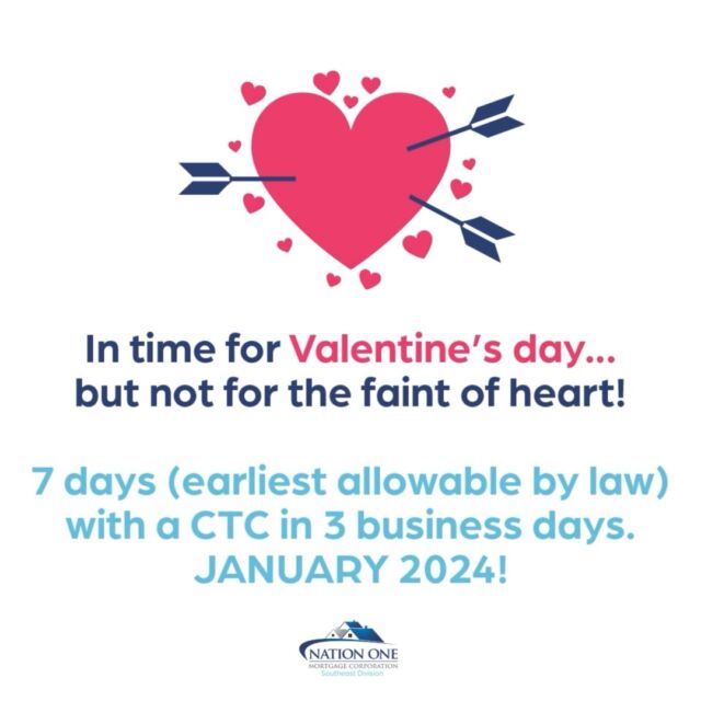 How Quickly Can You Close With #N1Mortgage? 🤔 20 Days? 11 Days? How About 7 Days? Yes, Here Are N1 We Can Make It All Happen. 🙌 Contact Us To Learn More About Getting Your Home Closed Today. 😁

Wishing All Of You A Very Happy Valentine'S Day From All Of Us At #N1Mortgage. 🩷