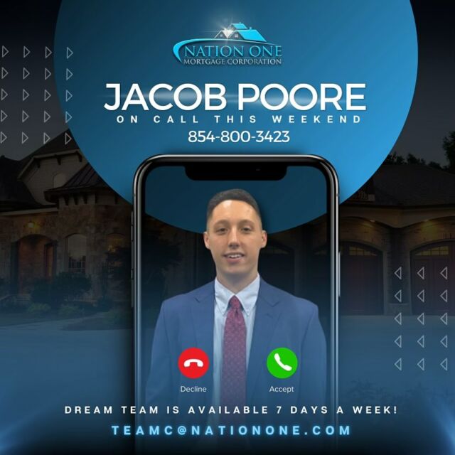 7. Days. A. Week. All day - Every Day! TeamC is here to be a resource! 

Reach out to teamc@nationone.com now to get ahead of any appointments & how we can help.

Lets Go! 🏡🎉