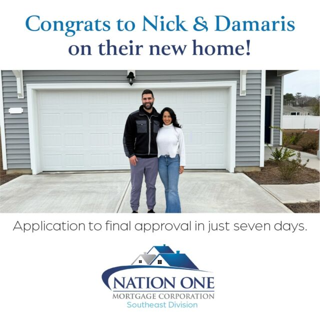 Congratulations To 𝐍𝐢𝐜𝐤 &Amp; 𝐃𝐚𝐦𝐚𝐫𝐢𝐬 On Their New Home! ✨🏡 The #N1Mortgage Team Took Them From The Application Process To Closing In Just Seven Days! We Couldn'T Be Happier For This Couple. Welcome Home From All Of Us. 🥳 #Theteam #That #Neversaysno #Myrtlebeach #Southcarolina 

🏡 @Charliedematteosellshomes